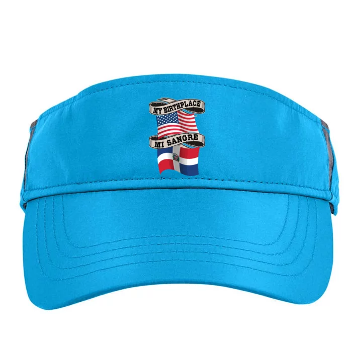 Dominican American Flag Half American Half Dominican Roots Gift Adult Drive Performance Visor