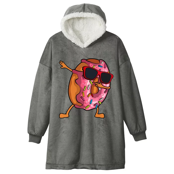 Donut Art For Women Dabbing Doughnut Donut Lover Hooded Wearable Blanket