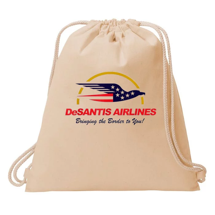 DeSantis Airlines Funny Political Meme DeSantis Airlines Ron DeSantis Drawstring Bag