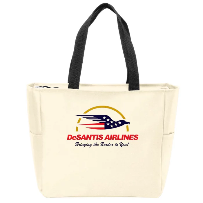 DeSantis Airlines Funny Political Meme DeSantis Airlines Ron DeSantis Zip Tote Bag