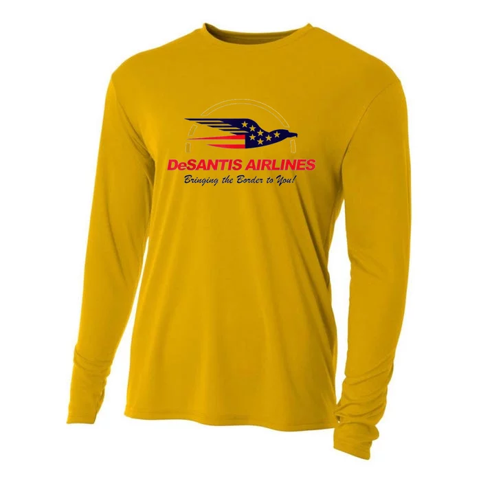 DeSantis Airlines Funny Political Meme Ron DeSantis Cooling Performance Long Sleeve Crew