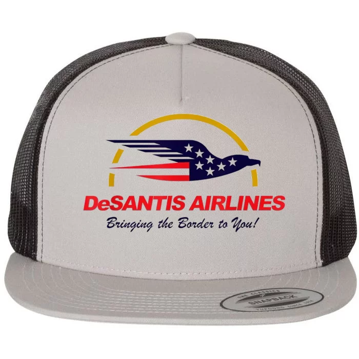 DeSantis Airlines Funny Political Meme Ron DeSantis Flat Bill Trucker Hat