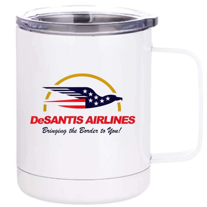 DeSantis Airlines Funny Political Meme Ron DeSantis Front & Back 12oz Stainless Steel Tumbler Cup