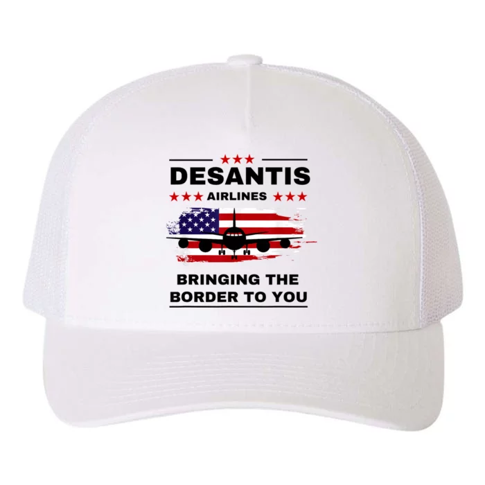 DeSantis Airlines Funny Political Meme Ron DeSantis USA Flag Yupoong Adult 5-Panel Trucker Hat