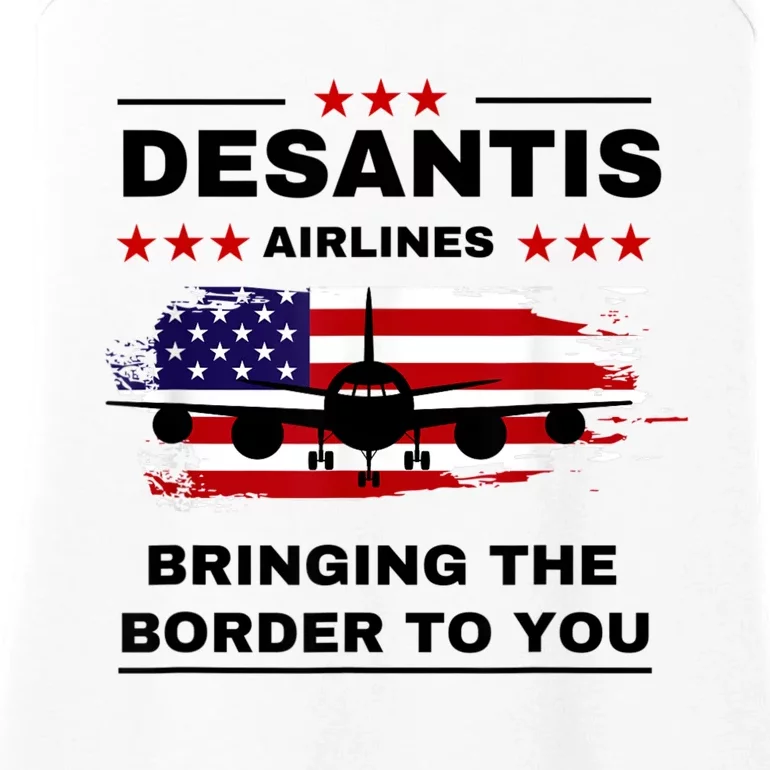 DeSantis Airlines Funny Political Meme Ron DeSantis USA Flag Ladies Essential Tank