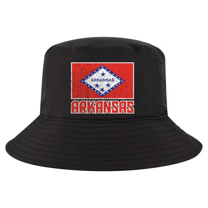 Distressed Arkansas Flag Cool Comfort Performance Bucket Hat