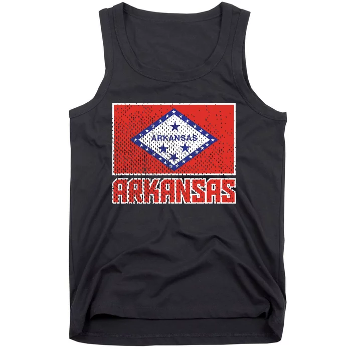 Distressed Arkansas Flag Tank Top