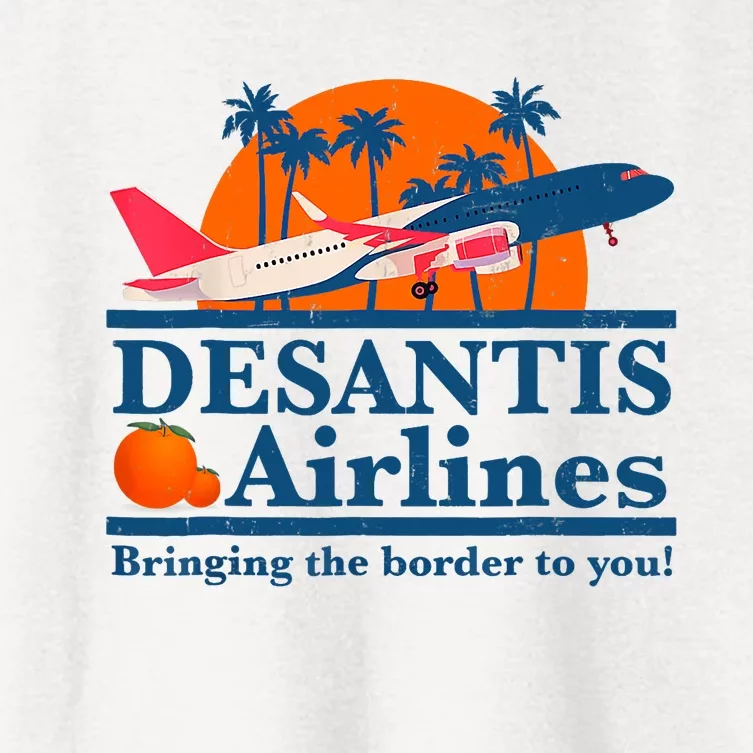 Desantis Airlines Funny Political Meme Ron Desantis Governor Women's Crop Top Tee