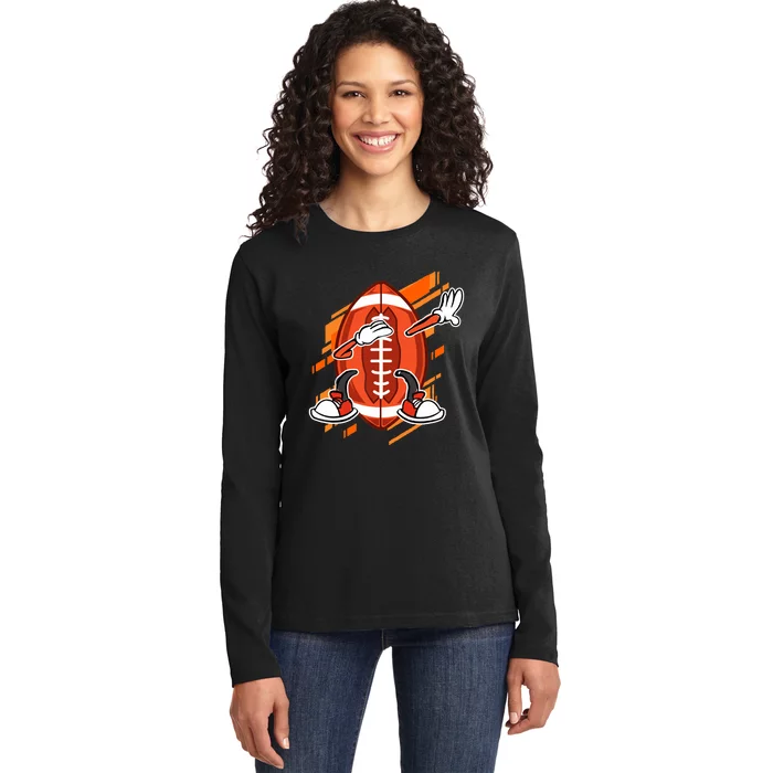 Dabbing American Football Player For Footbal Fans Ladies Long Sleeve Shirt