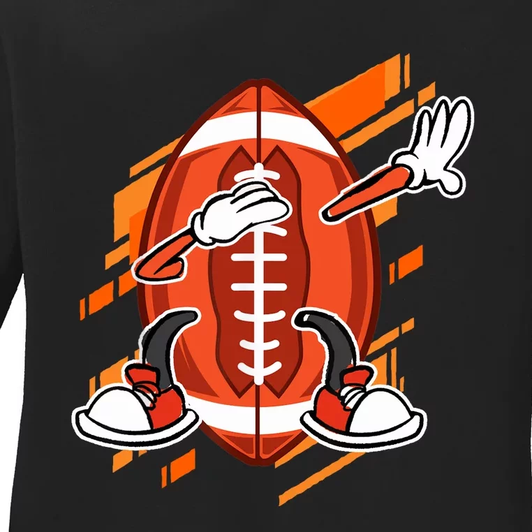 Dabbing American Football Player For Footbal Fans Ladies Long Sleeve Shirt