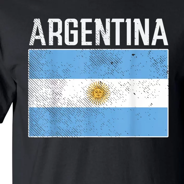 Distressed Argentina Flag Flag Soccer Fan Tall T-Shirt