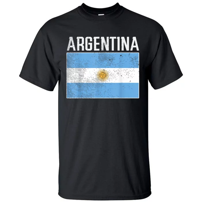 Distressed Argentina Flag Flag Soccer Fan Tall T-Shirt