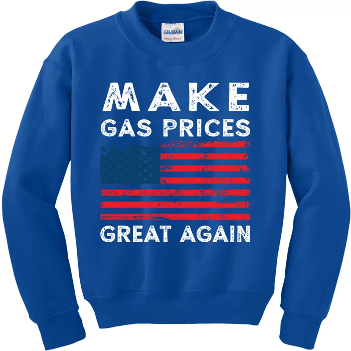 Distressed American Flag Make Gas Prices Great Again Gift Kids Sweatshirt