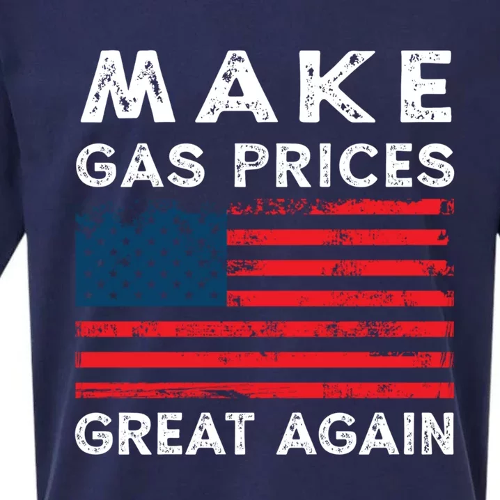 Distressed American Flag Make Gas Prices Great Again Gift Sueded Cloud Jersey T-Shirt