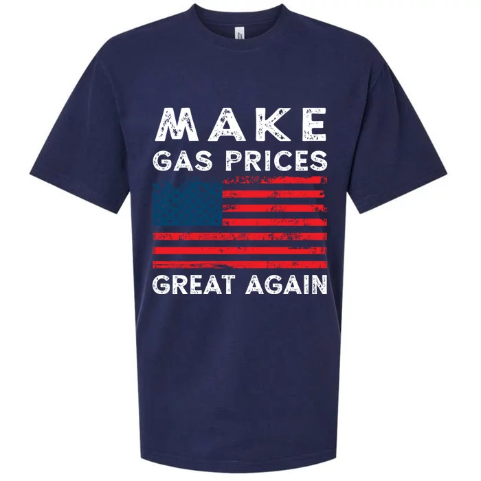 Distressed American Flag Make Gas Prices Great Again Gift Sueded Cloud Jersey T-Shirt