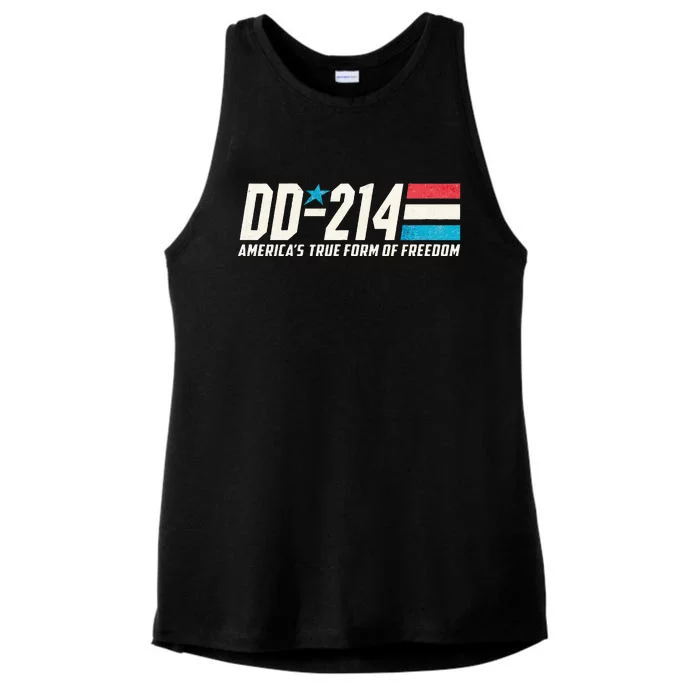 Dd214 Armed Forces Military Alumni Vintage Veteran Ladies Tri-Blend Wicking Tank