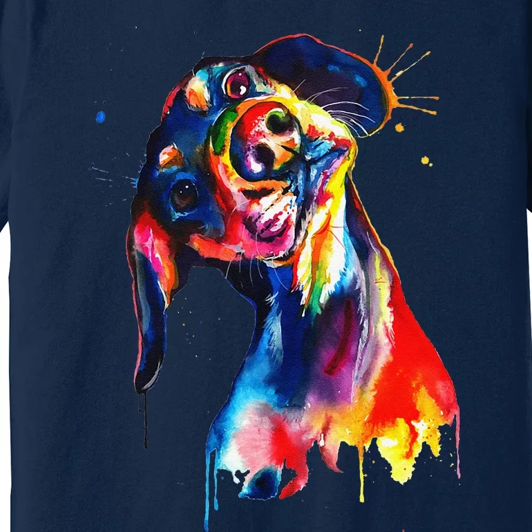 Dachshund Artistic Funny Dog Cute Sweet Gift Birthday Premium T-Shirt