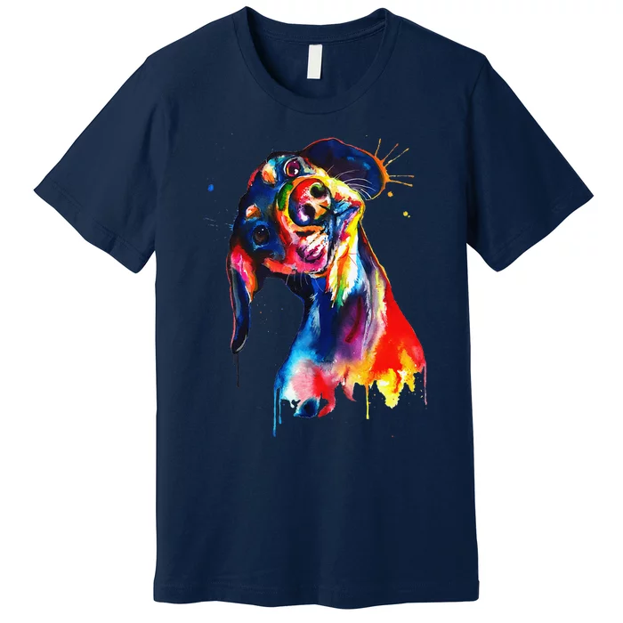 Dachshund Artistic Funny Dog Cute Sweet Gift Birthday Premium T-Shirt