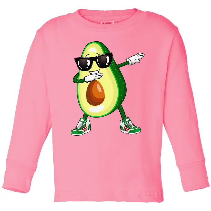 Dabbing Avocado Funny Vegan Food Lover Toddler Long Sleeve Shirt