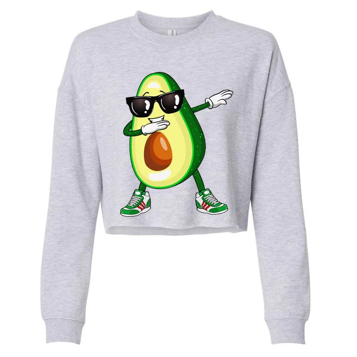 Dabbing Avocado Funny Vegan Food Lover Cropped Pullover Crew