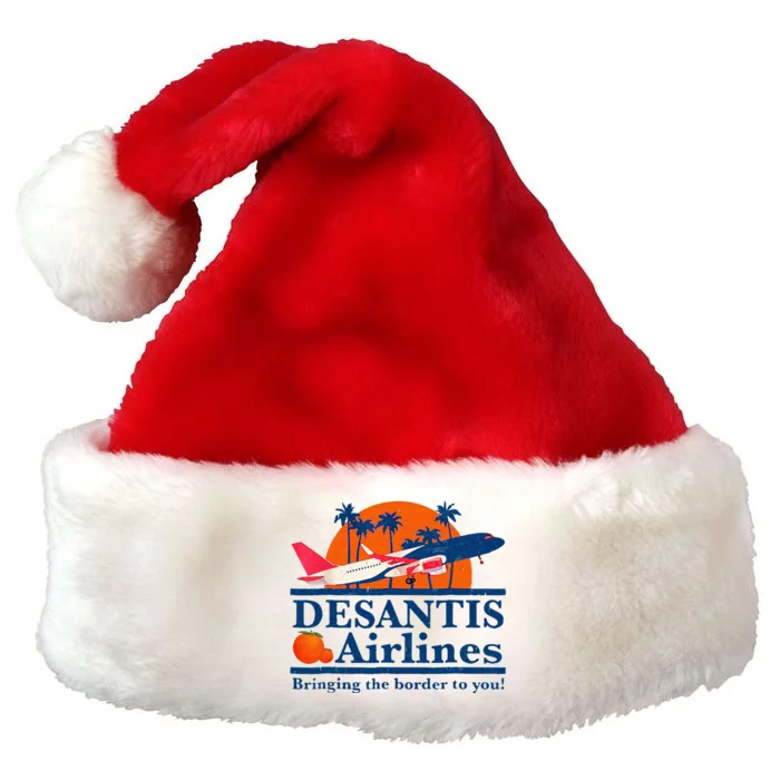 DeSantis Airlines Funny Political Meme Ron DeSantis Governor Premium Christmas Santa Hat