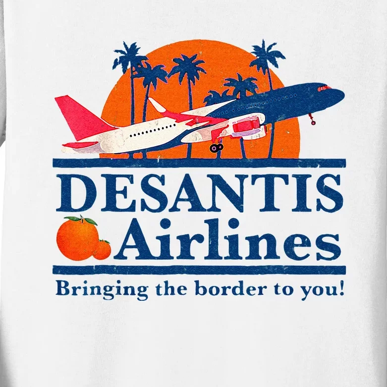 DeSantis Airlines Funny Political Meme Ron DeSantis Governor Kids Long Sleeve Shirt