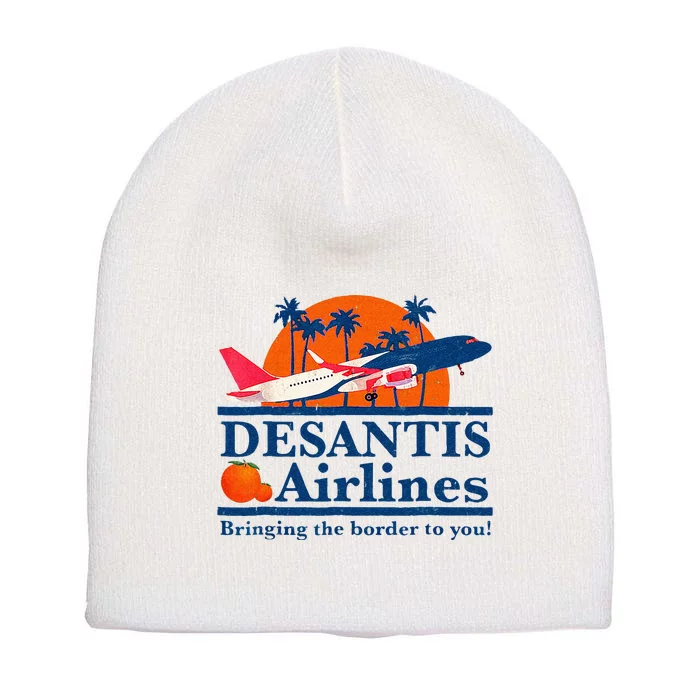 DeSantis Airlines Funny Political Meme Ron DeSantis Governor Short Acrylic Beanie