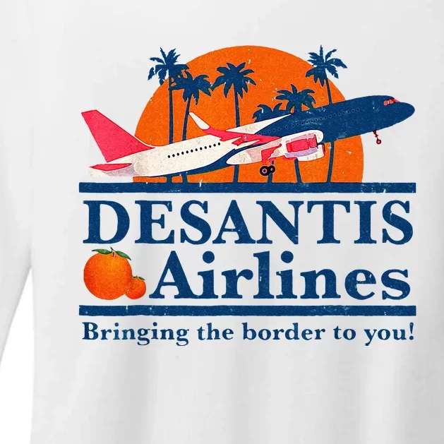 DeSantis Airlines Funny Political Meme Ron DeSantis Governor Womens CVC Long Sleeve Shirt