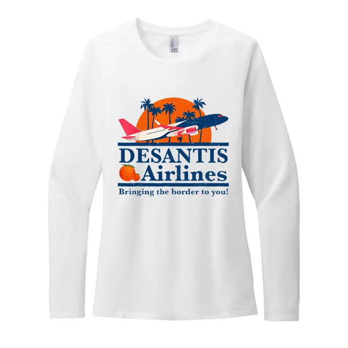 DeSantis Airlines Funny Political Meme Ron DeSantis Governor Womens CVC Long Sleeve Shirt