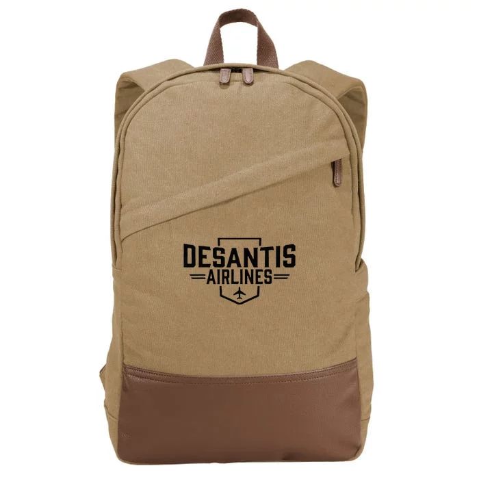 DeSantis Airlines Funny Political Meme Ron DeSantis Cotton Canvas Backpack