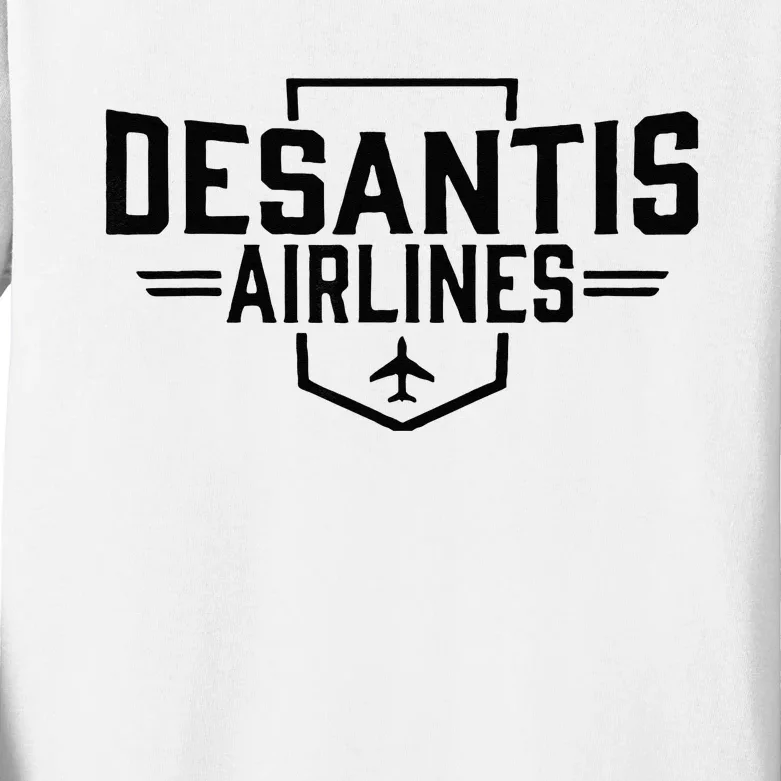 DeSantis Airlines Funny Political Meme Ron DeSantis Kids Long Sleeve Shirt