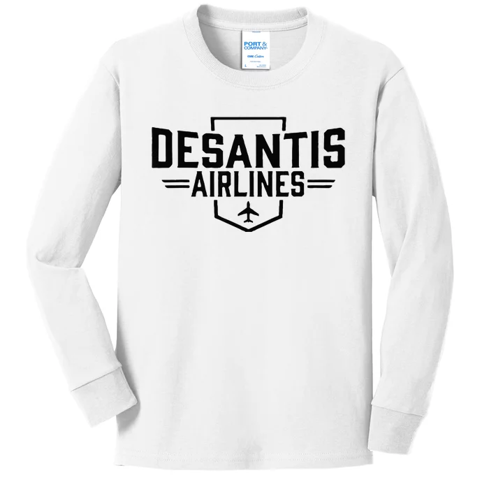 DeSantis Airlines Funny Political Meme Ron DeSantis Kids Long Sleeve Shirt