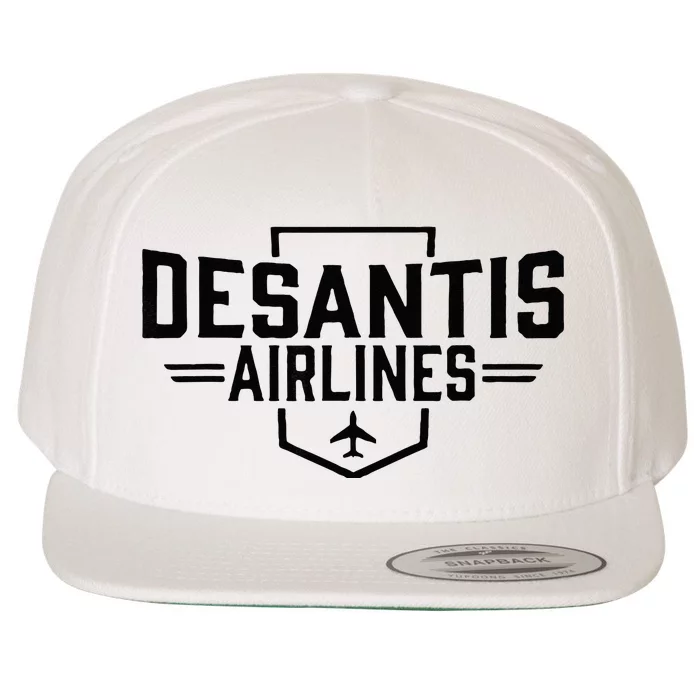 DeSantis Airlines Funny Political Meme Ron DeSantis Wool Snapback Cap