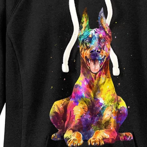 Doberman Art For  Dobie Doberman Pinscher Lover Women's Fleece Hoodie