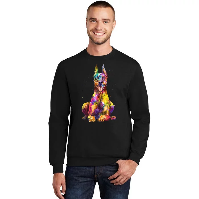 Doberman Art For  Dobie Doberman Pinscher Lover Tall Sweatshirt