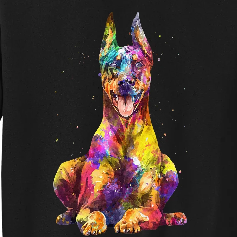 Doberman Art For  Dobie Doberman Pinscher Lover Tall Sweatshirt