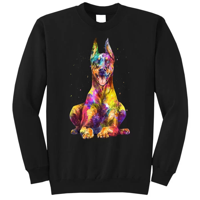 Doberman Art For  Dobie Doberman Pinscher Lover Tall Sweatshirt