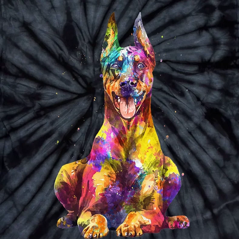 Doberman Art For  Dobie Doberman Pinscher Lover Tie-Dye T-Shirt