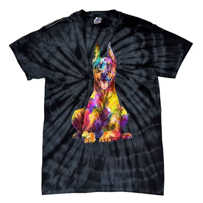 Doberman Art For  Dobie Doberman Pinscher Lover Tie-Dye T-Shirt