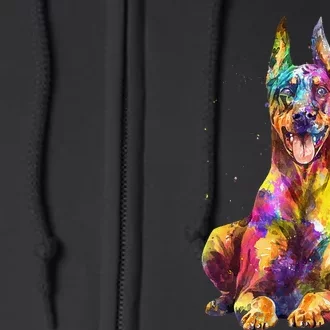 Doberman Art For  Dobie Doberman Pinscher Lover Full Zip Hoodie