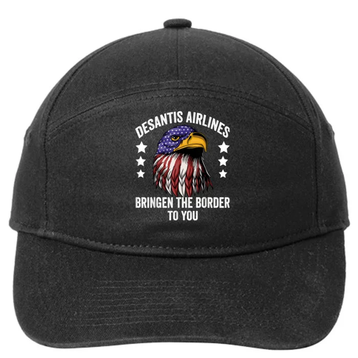 DeSantis Airlines Funny Political Meme DeSantis Airlines 7-Panel Snapback Hat