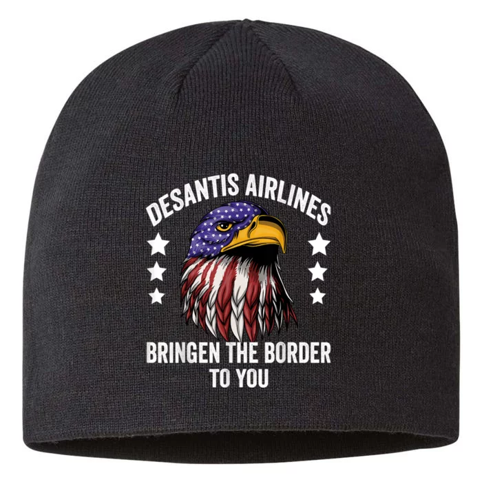 DeSantis Airlines Funny Political Meme DeSantis Airlines 8 1/2in Sustainable Knit Beanie