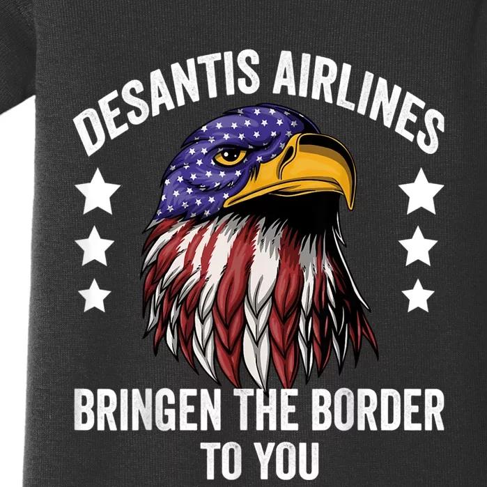 DeSantis Airlines Funny Political Meme DeSantis Airlines Baby Bodysuit