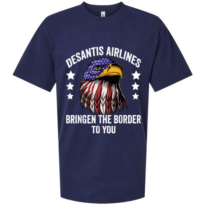 DeSantis Airlines Funny Political Meme DeSantis Airlines Sueded Cloud Jersey T-Shirt