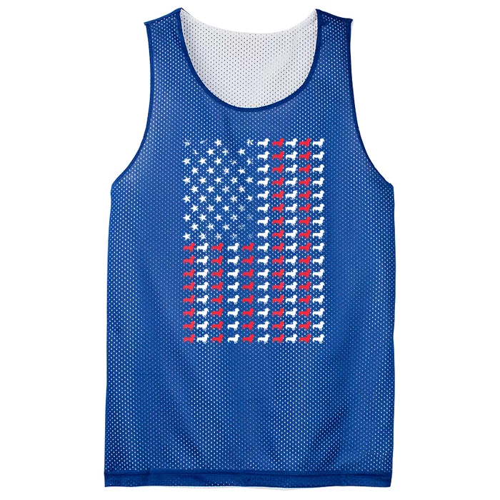 Dachshund American Flag Doxie Weiner Gift Mesh Reversible Basketball Jersey Tank