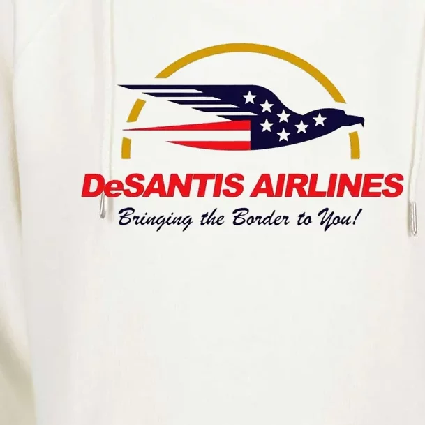 Desantis Airlines Funny Political Meme Ron Desantis Womens Funnel Neck Pullover Hood