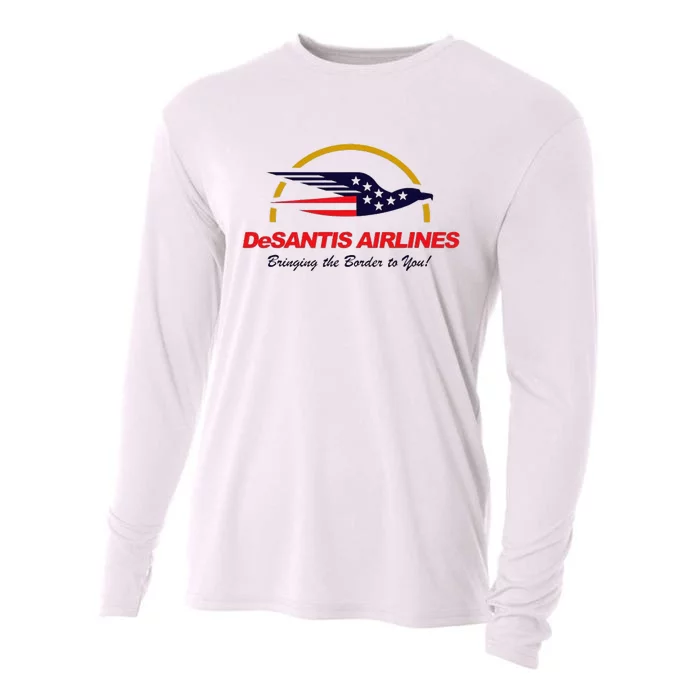 Desantis Airlines Funny Political Meme Ron Desantis Cooling Performance Long Sleeve Crew