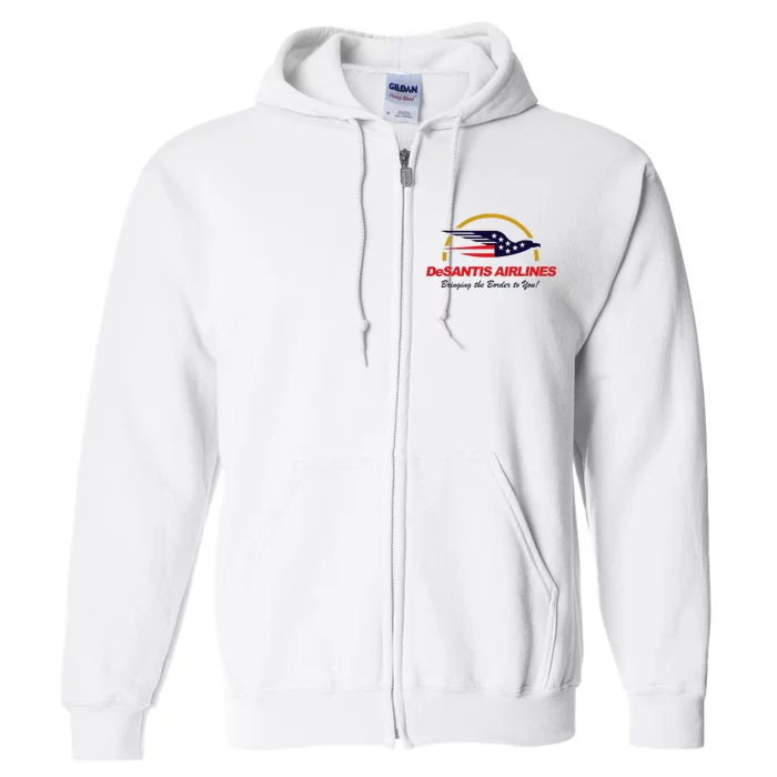 Desantis Airlines Funny Political Meme Ron Desantis Full Zip Hoodie