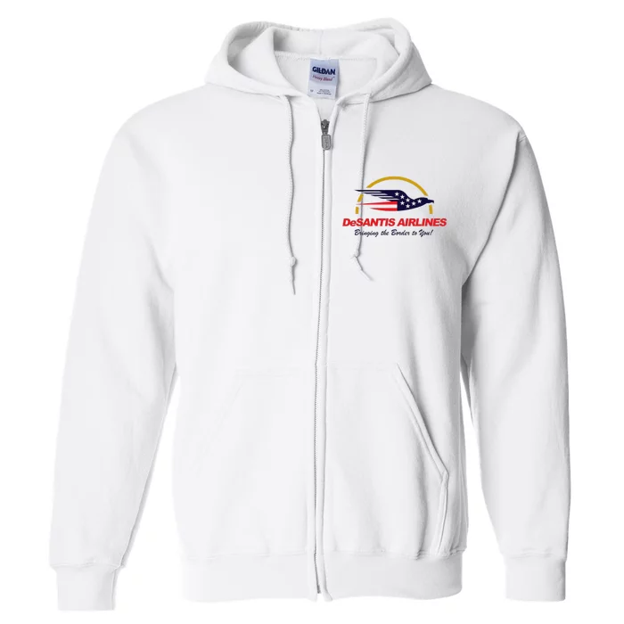 DeSantis Airlines Funny Political Meme Ron DeSantis Full Zip Hoodie