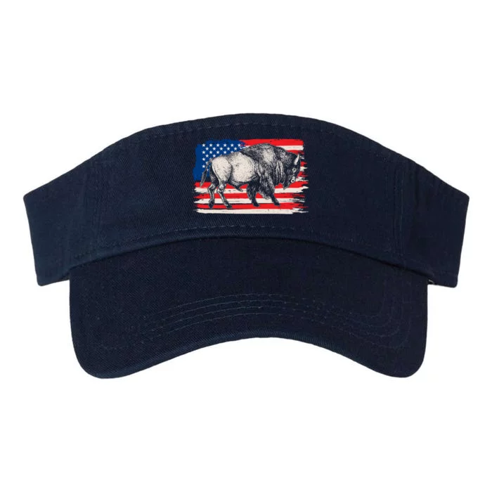 Distress American Flag Vintage Buffalo Valucap Bio-Washed Visor